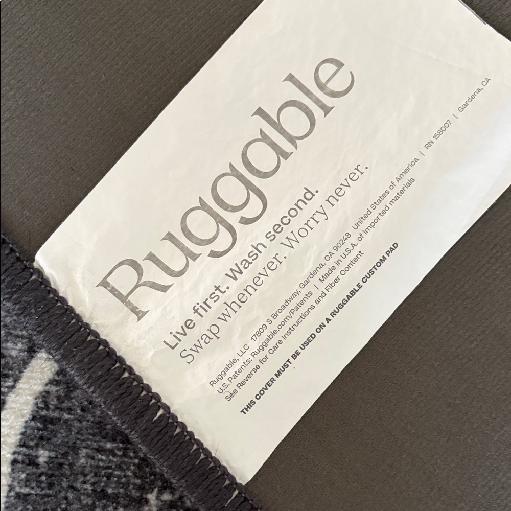 Ruggable Grogu Trellis Black/Gray Patterned Runner Rug - Picture 3 of 3